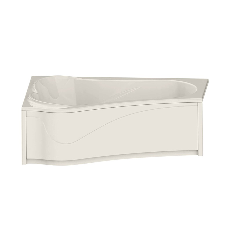 MAAX 105728-R-107-007 Murmur 6043 ASY Acrylic Drop-in Right-Hand Drain Hydrosens Bathtub in Biscuit