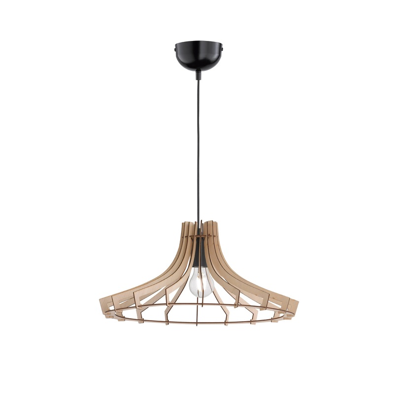 One Light Pendant from the Wood Collection in Wood Color Finish by Arnsberg