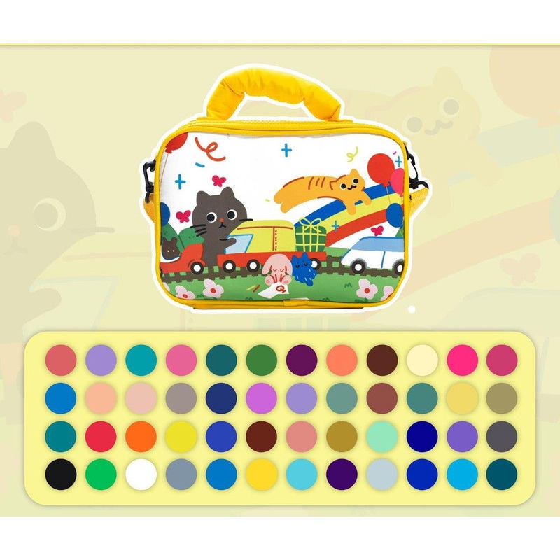 48 colors Kids Double-Layer Marker Set with Carry Case – Portable Art Supply Organizer Bag
