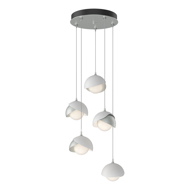 Brooklyn 5-Light Double Shade Pendant Vintage Platinum White