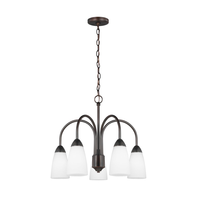 Five Light Chandelier from the Seville Collection in Bronze Finish by Generation Lighting