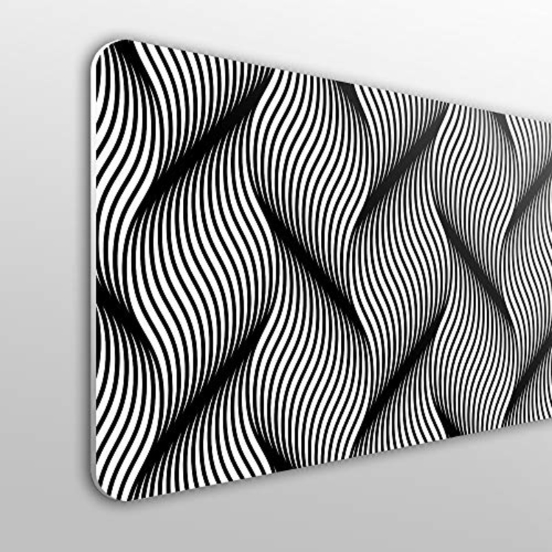 Megadecor – Testiera per letto in PVC, 10 mm, decorativa Onde geometriche ondulate su sfondo monocolore.