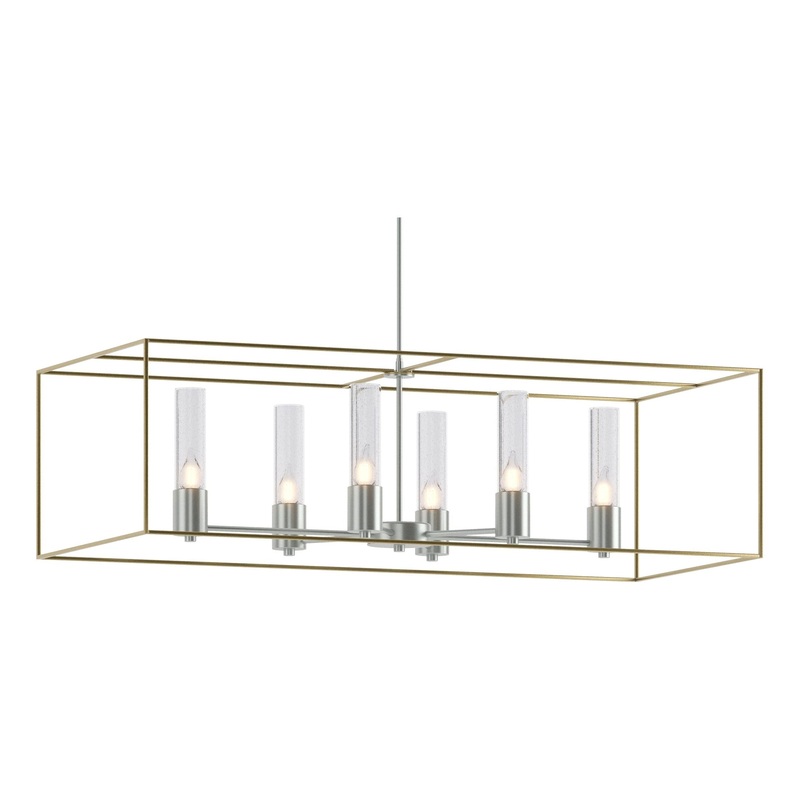 Portico Pendant Vintage Platinum Modern Brass Seeded Clear Glass (II)