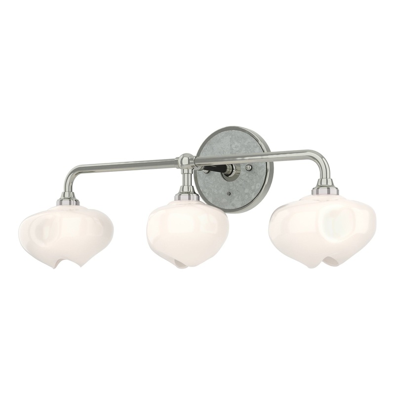 Ume 3-Light Curved Arm Bath Sconce Sterling Vintage Platinum