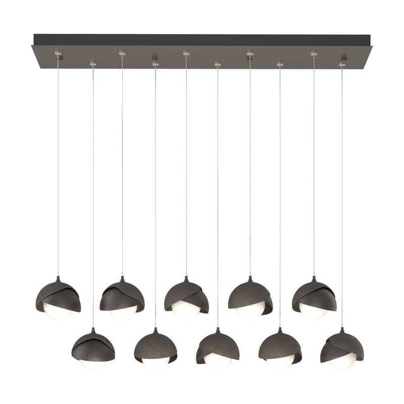 Brooklyn 10-Light Double Shade Pendant Dark Smoke Oil Rubbed Bronze