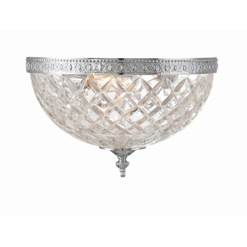 Crystorama 117-12-CH Ceiling Mount Three Light Flush Mount Polished Chrome