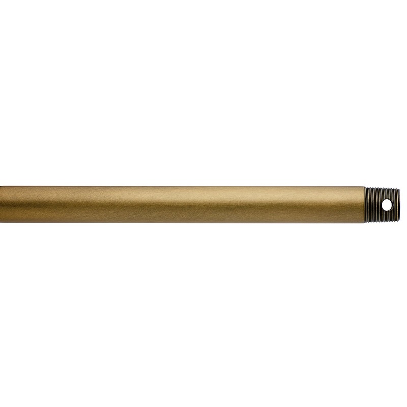 Kichler 360003NBR Fan Down Rod, Natural Brass