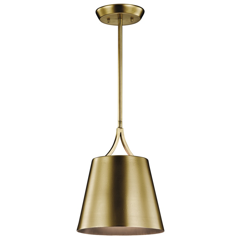 Kichler 43743NBR One Light Mini Pendant, Natural Brass