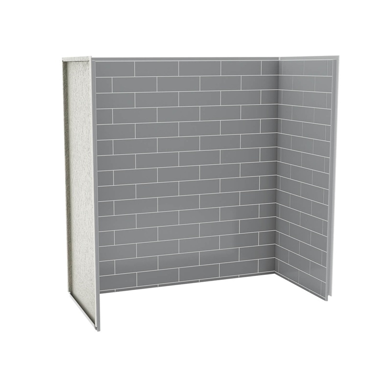 MAAX 103414-301-501 Utile 6030 Composite Direct-to-Stud Three-Piece Tub Wall Kit in Metro Ash Grey