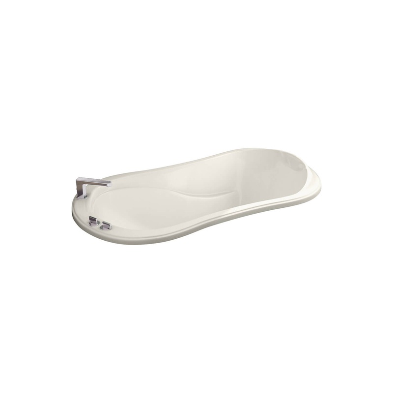 MAAX 105642-091-007 Murmur 6034 Acrylic Drop-in End Drain 10 Microjets Bathtub in Biscuit