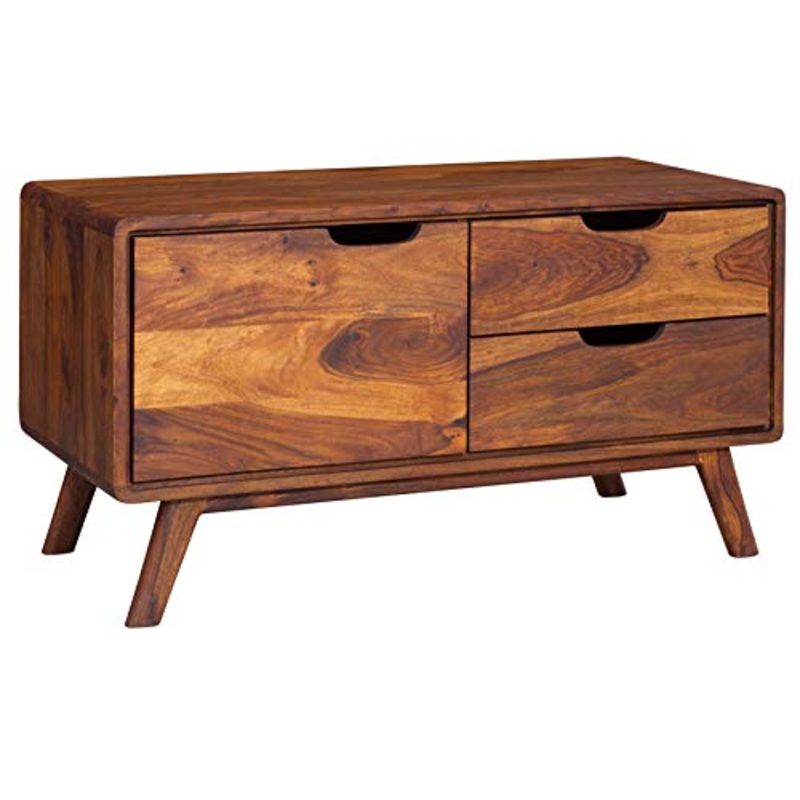 MASSIVMOEBEL24.DE MALM 2#101 Com in Legno di sheesham – Laccato/Noce 90x40x49