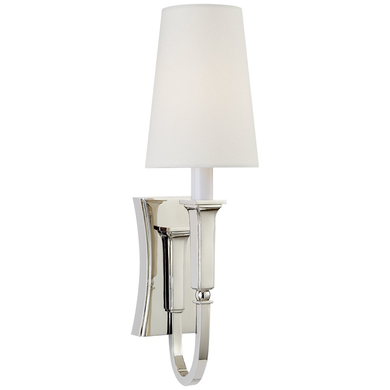 One Light Wall Sconce from the Delphia Collection in Polished Nickel Finish by Visual Comfort Signature