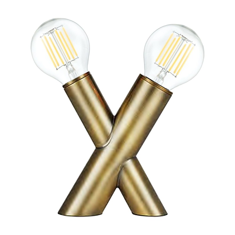 Temora 2-Light Table Lamp Aged Brass