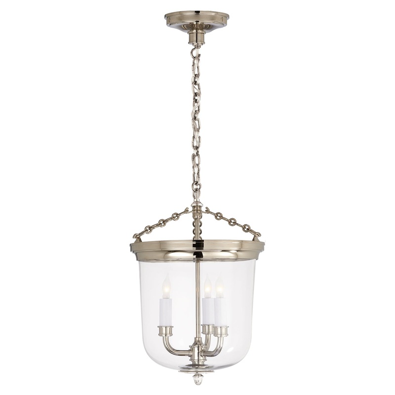 Three Light Lantern from the Merchant Collection in Polished Nickel Finish by Visual Comfort Signature