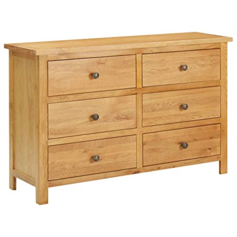 Tidyard Credenza Cassettiera Moderna in Legno Massello di Rovere con 6 Cassetti Credenza con Cassetti Credenza da Salotto Cassettiera da Salotto Credenza Moderna per Soggiorno Moderna 105×33,5×73 cm