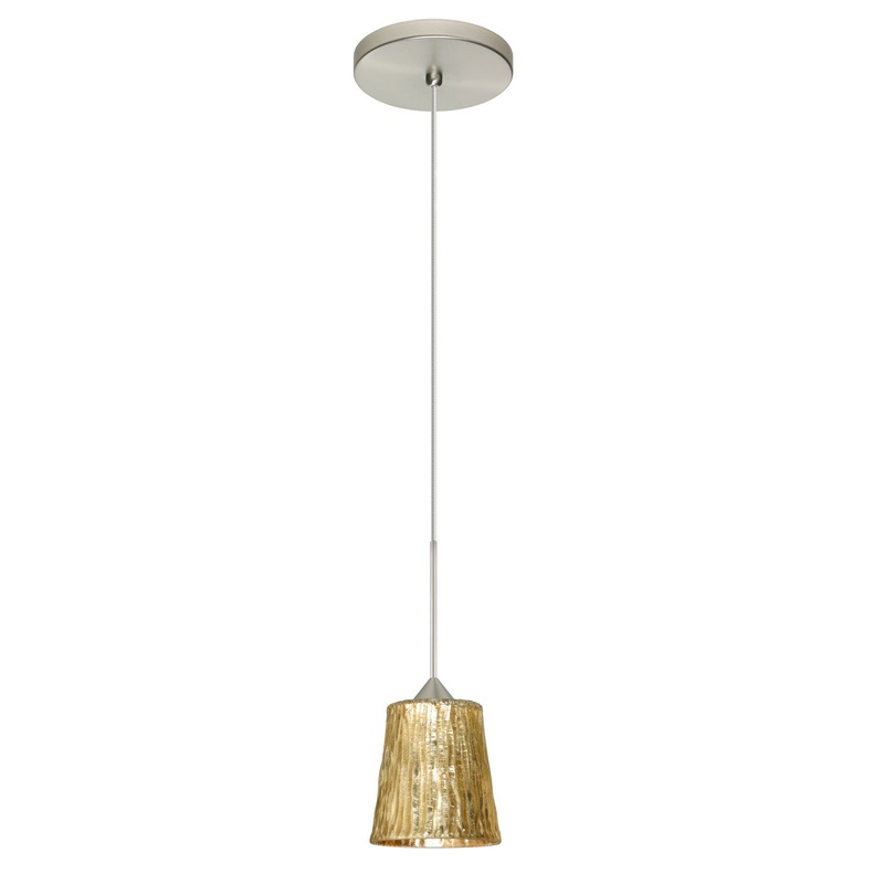 Besa 1XT-5125GF-LED-SN Nico One Light Pendant Satin Nickel