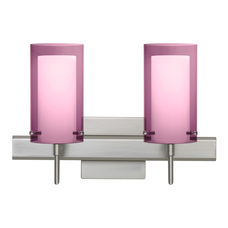 Besa 2SW-A44007-SN-SQ Pahu Two Light Wall Sconce Satin Nickel