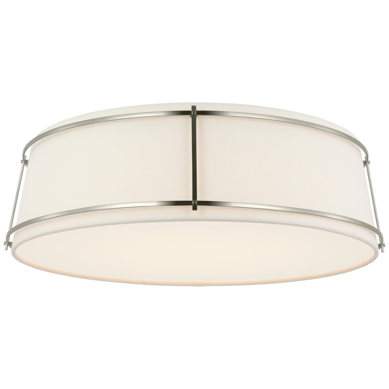 LED Flush Mount from the Callaway Collection in Polished Nickel Finish by Visual Comfort Signature