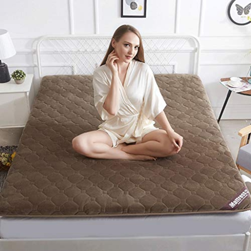 LJ Addensare Materasso Morbido Caldo Camera da Letto Doppia Tatami Sleeping Mat Antiscivolo Protezione Pad per Bambini Soggiorno Tappetino (Colore : A, Dimensioni : 90x200cm)
