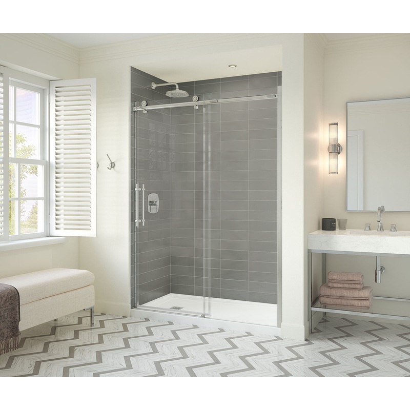 MAAX 137420-900-084-000 Odyssey SC 57-59  x 78in. 8 mm Sliding Shower Door for Alcove Installation with Clear glass in Chrome
