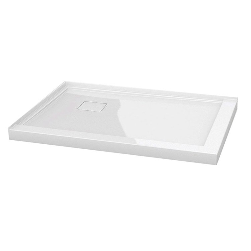 Shower Base Adtc White 59-7/8 x 35-7/8 x 3 Inch Acrylic ADA Left
