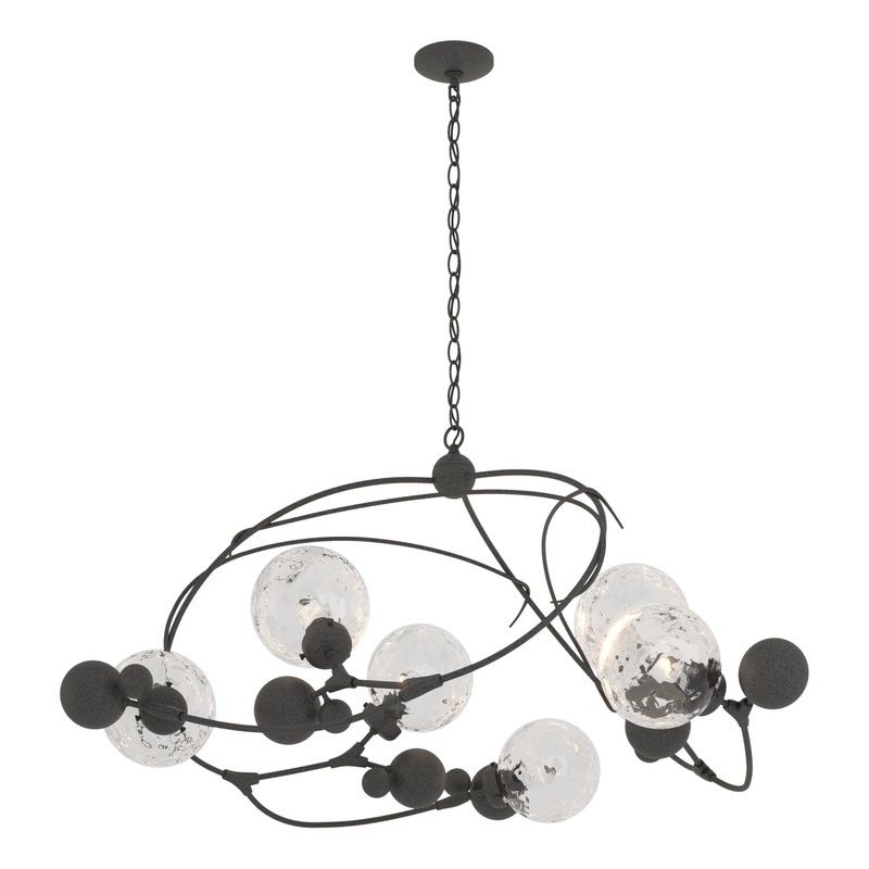 Sprig Circular Pendant Natural Iron Water Glass (LL)