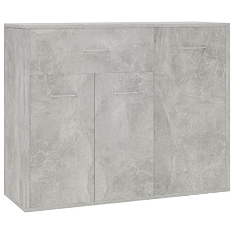 vidaXL Credenza Minimalista con Ante e Cassetto Robusta Elegante Madia Armadietto Cassettiera Arredo Casa Grigio Cemento 88x30x70 cm in Truciolato