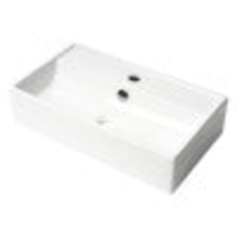 ALFI brand ABC122 White 22″ Rectangular Wall Mounted Ceramic Sink with Faucet Hole