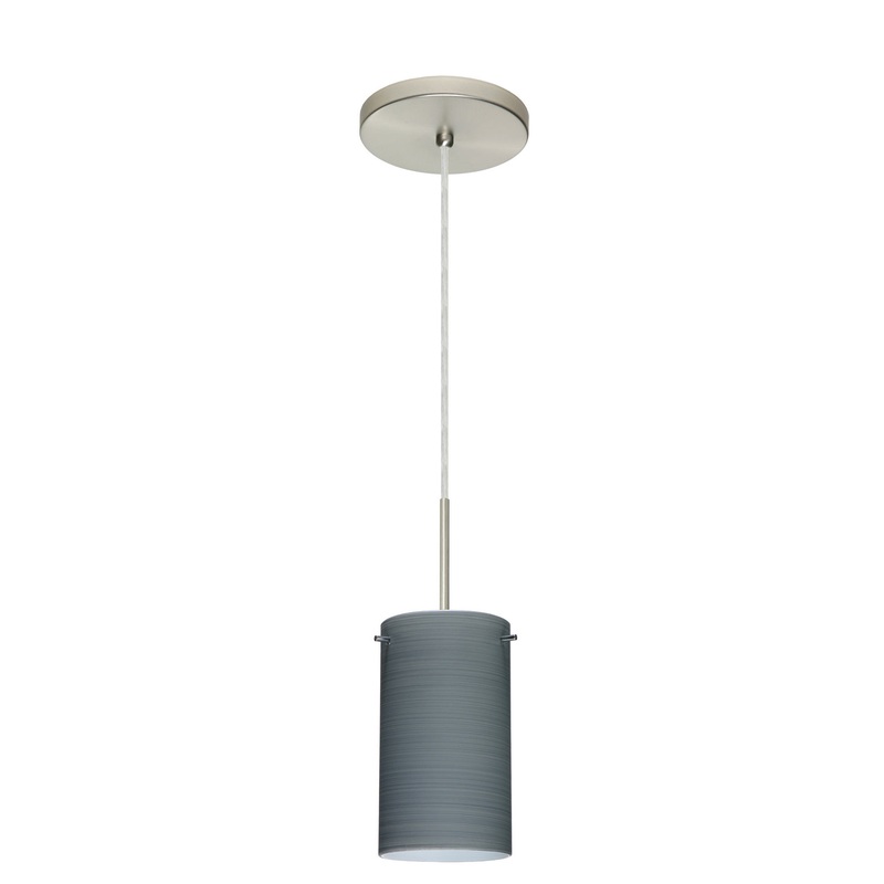 Besa 1BT-4404TN-LED-SN Stilo One Light Pendant Satin Nickel