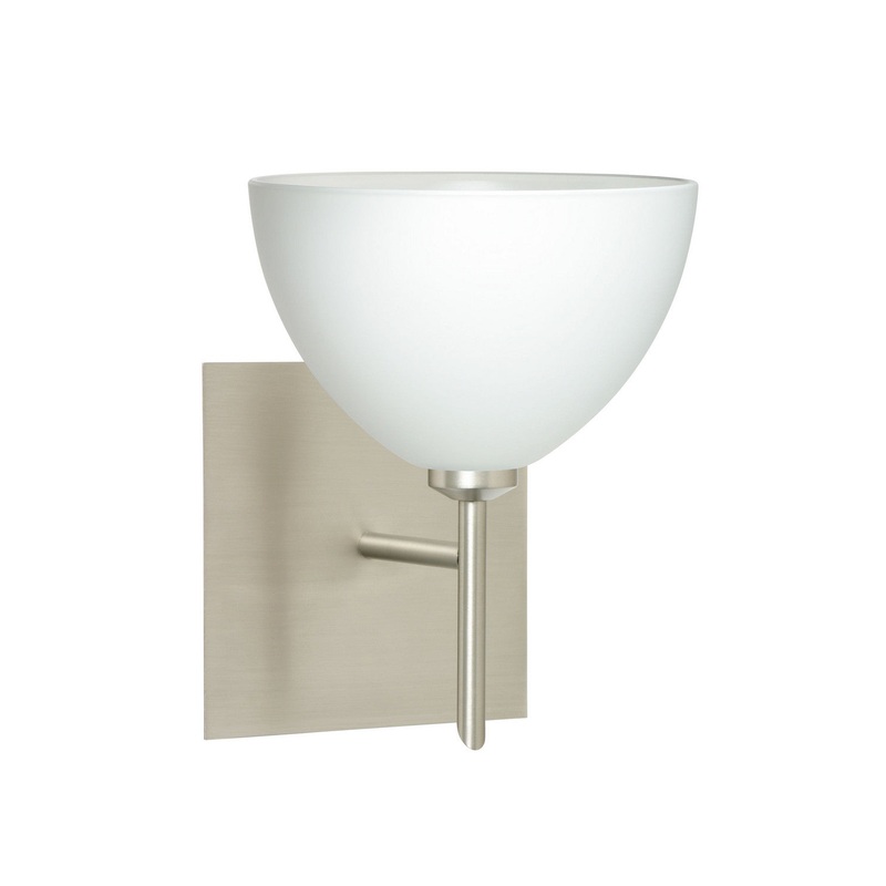 Besa 1SW-467907-SN-SQ Brella One Light Wall Sconce Satin Nickel