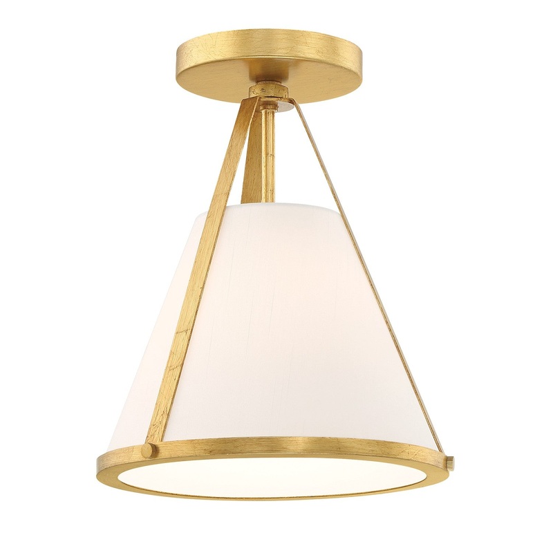 Crystorama FUL-900-GA_CEILING Fulton One Light Semi Flush Mount Antique Gold