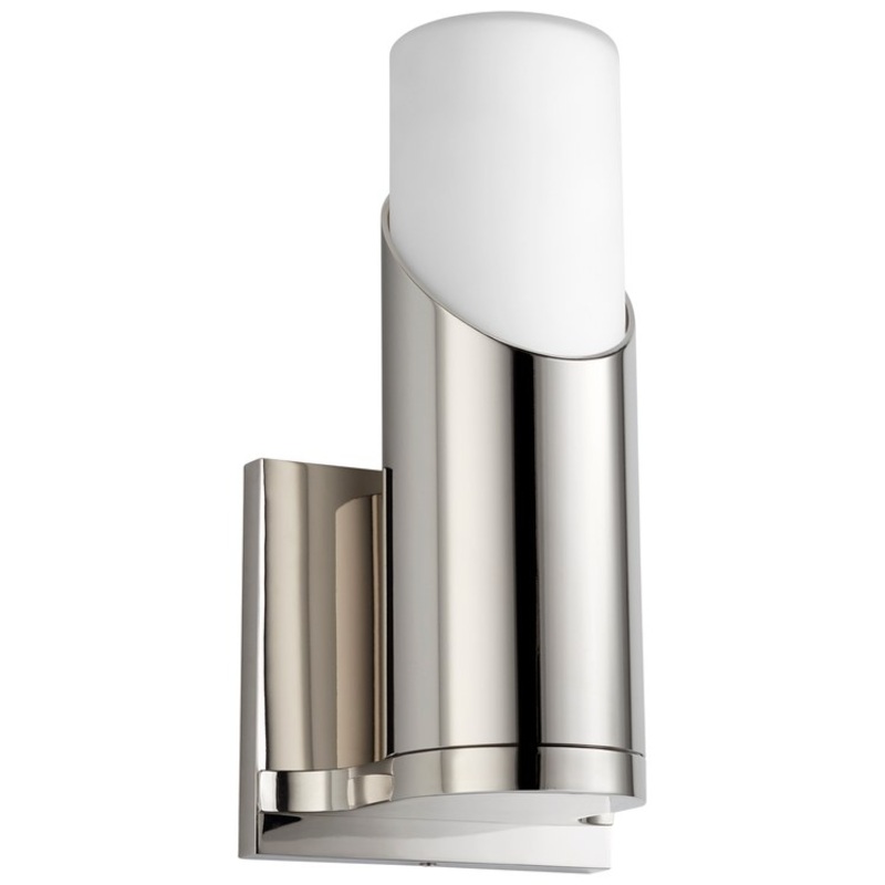 Ellipse Single-Light Wall Sconce with Glass Shade – Polished Nickel