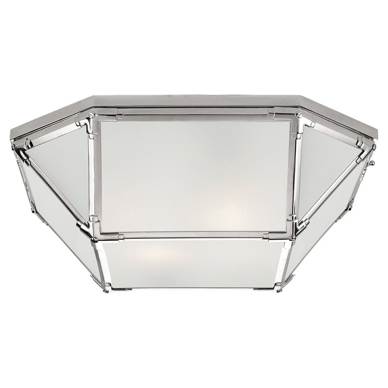 Four Light Flush Mount from the Morris Collection in Polished Nickel Finish by Visual Comfort Signature