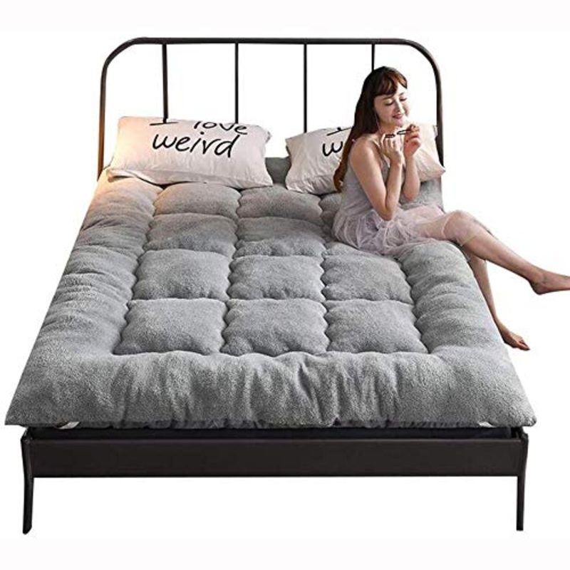 HANHJ Materasso Tatami Pieghevole Pavimento Doppio Materasso Futon Singolo Dormitorio Studentesco Giapponese, Morbido E Traspirante, Gray- 180x220cm