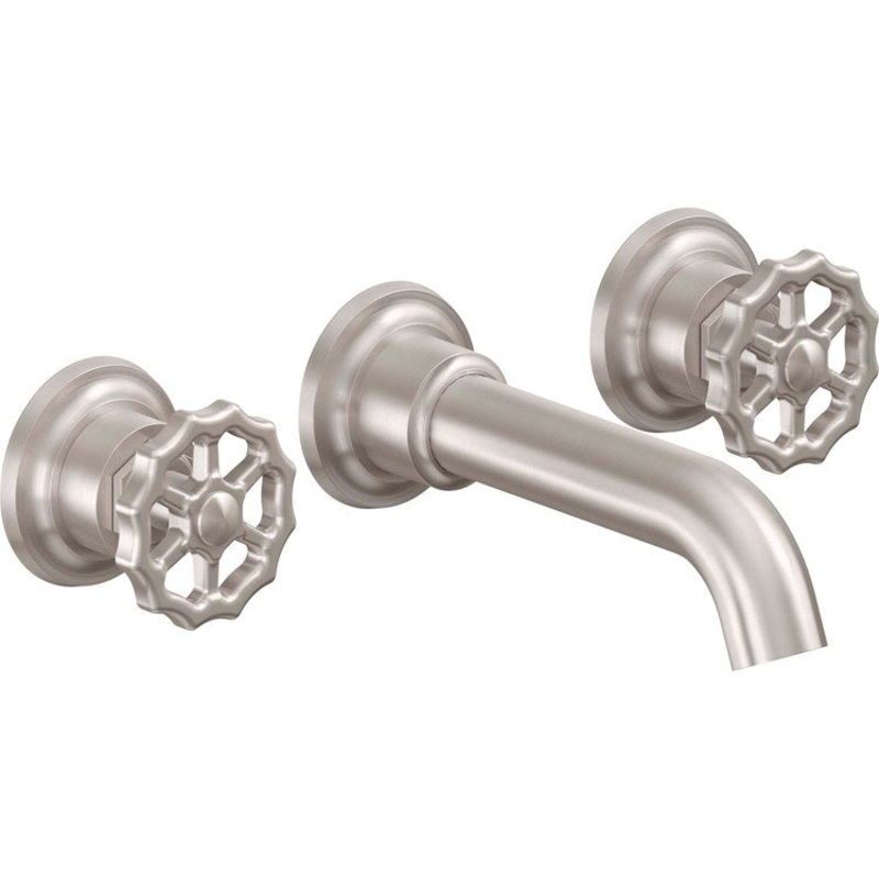 Lavatory Trim Descanso Works Vessel Wall 2 Wheel Graphite Spout Reach 6-5/16 Inch 1.2 Gallons per Minute