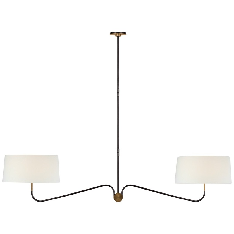 LED Chandelier from the Canto Collection in Bronze And Brass Finish by Visual Comfort Signature