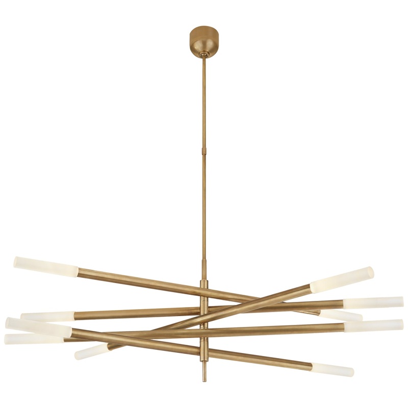LED Chandelier from the Rousseau Collection in Antique-Burnished Brass Finish by Visual Comfort Signature