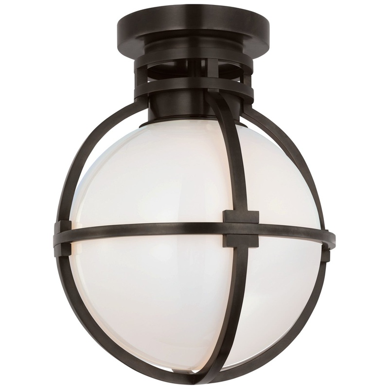 LED Flush Mount from the Gracie Collection in Bronze Finish by Visual Comfort Signature