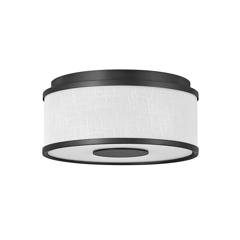 LED Foyer Pendant from the Halo Off White Collection in Black Finish by Hinkley