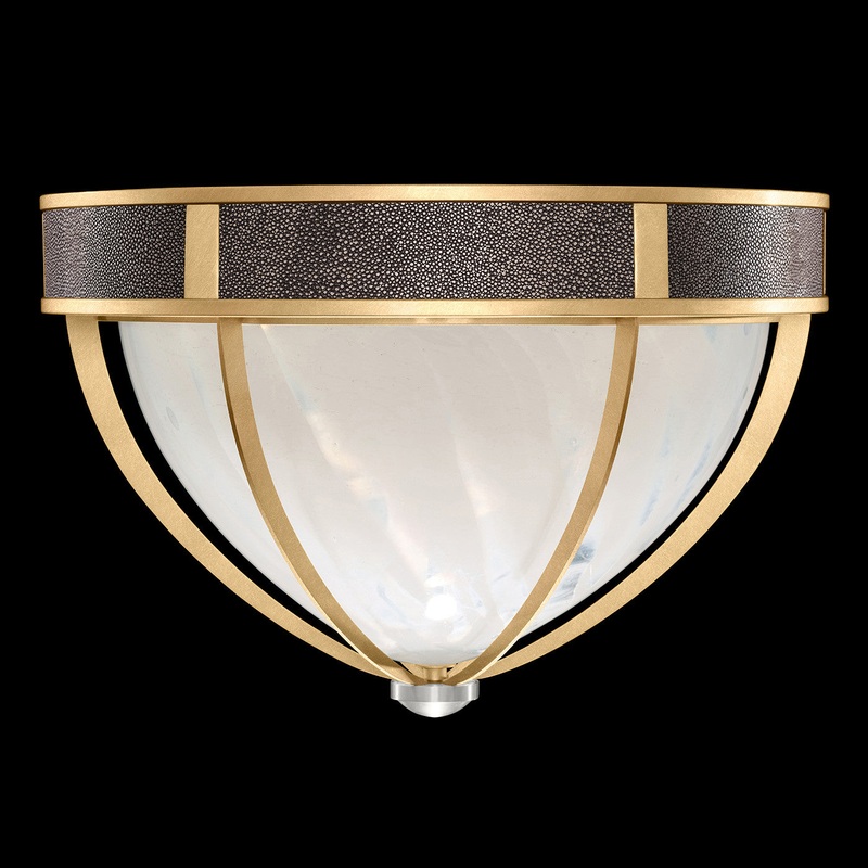Mirage 18.75″W Round Flush Mount Gold Leaf/Nickel/Pebble