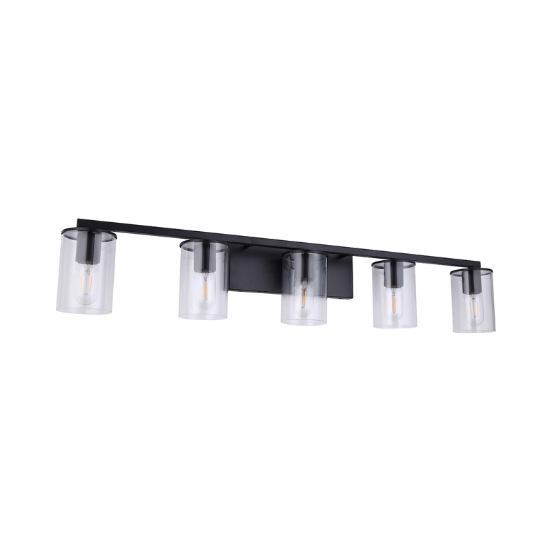 Moraine 5-Light Vanity Black with Clear Glass