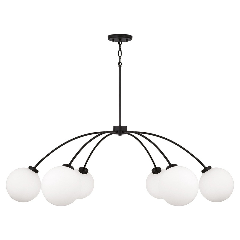 Six Light Chandelier from the Amos Collection in Black Iron Finish by Capital Lighting