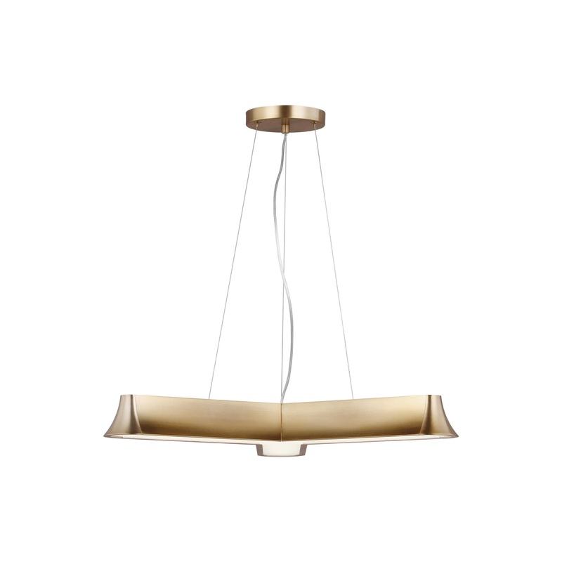 Vaughn Three Light Chandelier Satin Brass