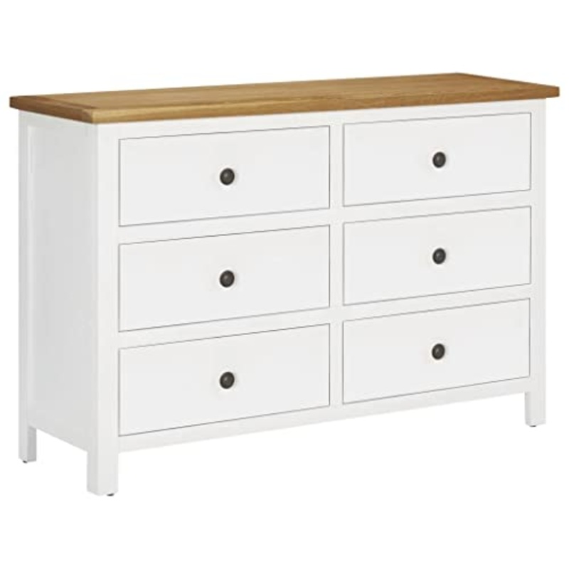 vidaXL Legno Massello di Rovere Cassettiera Credenza Madia Armadietto Armadio con Cassetti Mobiletto Com Mobile Arredamento 105×33,5×73 cm