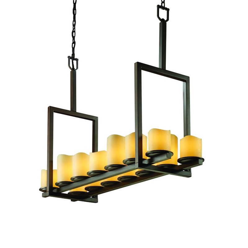 14 Light Chandelier from the CandleAria Collection in Dark Bronze Finish by Justice Designs