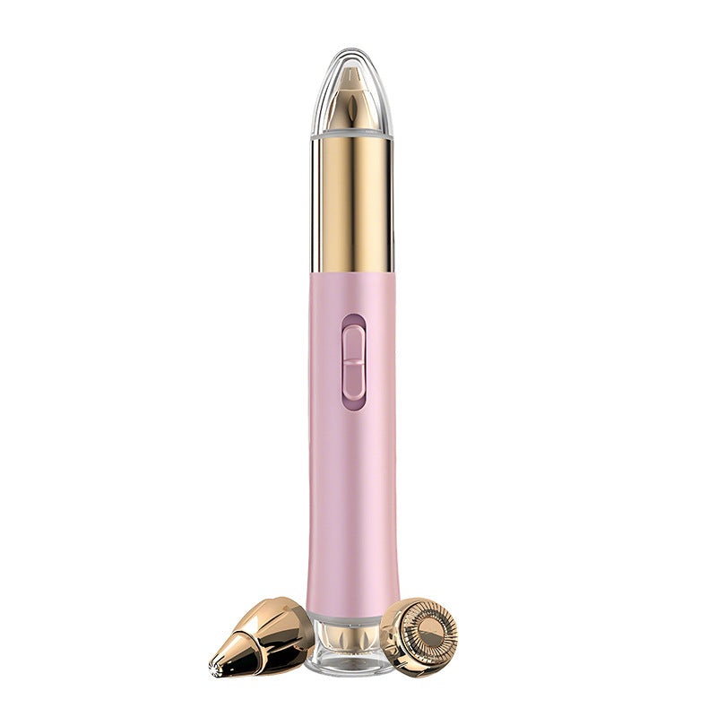 2-in-1 Electric Hair Remover for Women – Eyebrow Trimmer & Facial/Body Shaver with LED Light, USB-C Rechargeable(pink)