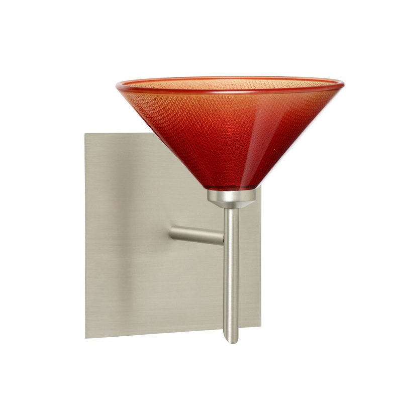 Besa 1SW-117691-SN-SQ Kona One Light Wall Sconce Satin Nickel