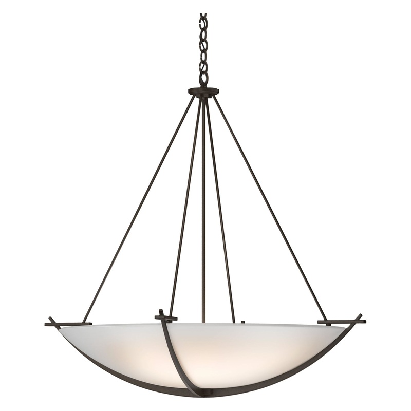 Compass Large Scale Pendant Bronze Opal Glass (GG)