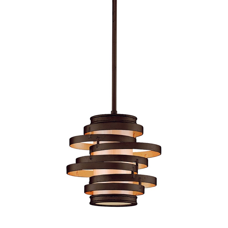 Corbett Lighting 113-41-BRL/GL Vertigo One Light Pendant Bronze And Gold Leaf