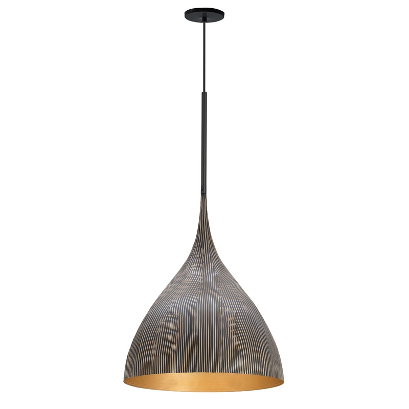 Fleur 1-Light Pendant Black / Gold
